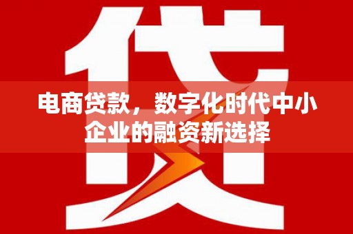 五峰电商贷款，数字化时代中小企业的融资新选择