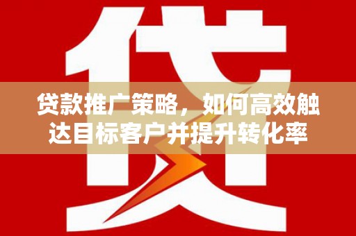 康保贷款推广策略，如何高效触达目标客户并提升转化率